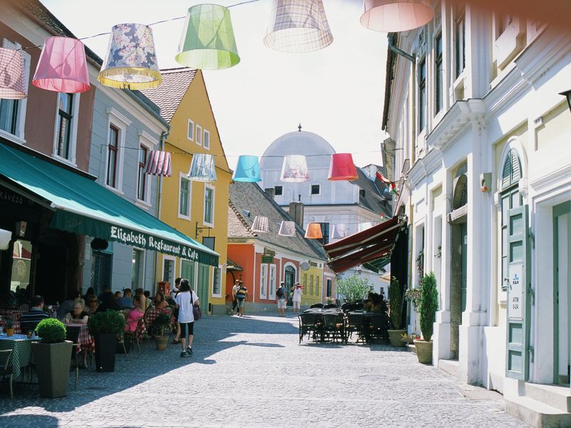 A cobbled street in Szentendre
