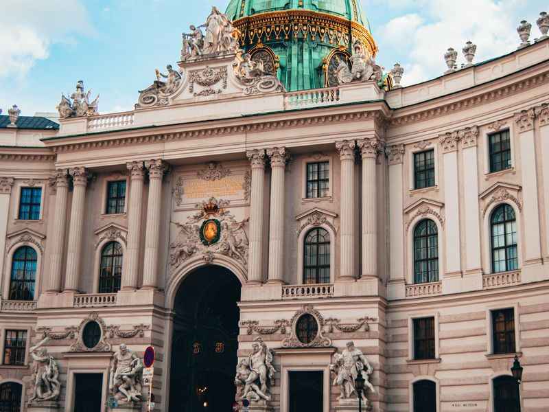 The Hofburg in Vienna under a bright sky